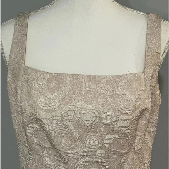 Evan Picone size 12 cream/beige tapestry style with golden sparkle EUC - Picture 12 of 16